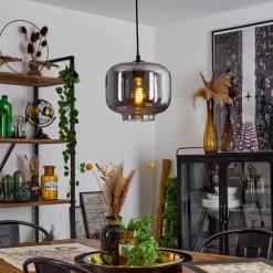 Suspension Patterson Noir, 1 lumière