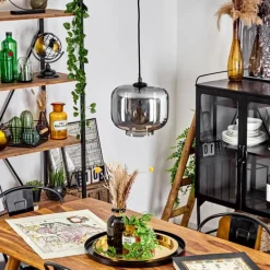 Suspension Patterson Noir, 1 lumière