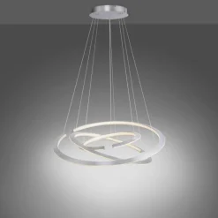 Suspension Paul Neuhaus ALESSA LED Argenté, 3 lumières, Télécommandes