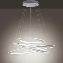 Suspension Paul Neuhaus ALESSA LED Argenté, 3 lumières, Télécommandes