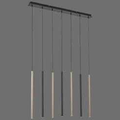 Suspension Paul Neuhaus FLUTE LED Noir, 7 lumières