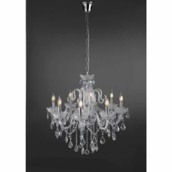 Suspension Paul Neuhaus GRACIA Transparent, 8 lumières