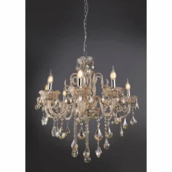 Suspension Paul Neuhaus GRACIA Champagne, 8 lumières