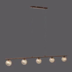 Suspension Paul Neuhaus GRETA Rouille, 5 lumières