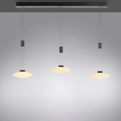 Suspension Paul Neuhaus LAUTADA LED Noir, 3 lumières