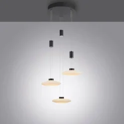 Suspension Paul Neuhaus LAUTADA LED Noir, 3 lumières