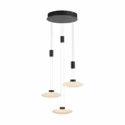 Suspension Paul Neuhaus LAUTADA LED Noir, 3 lumières