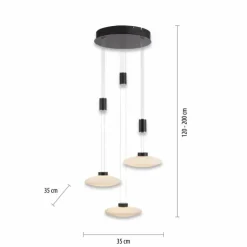 Suspension Paul Neuhaus LAUTADA LED Noir, 3 lumières