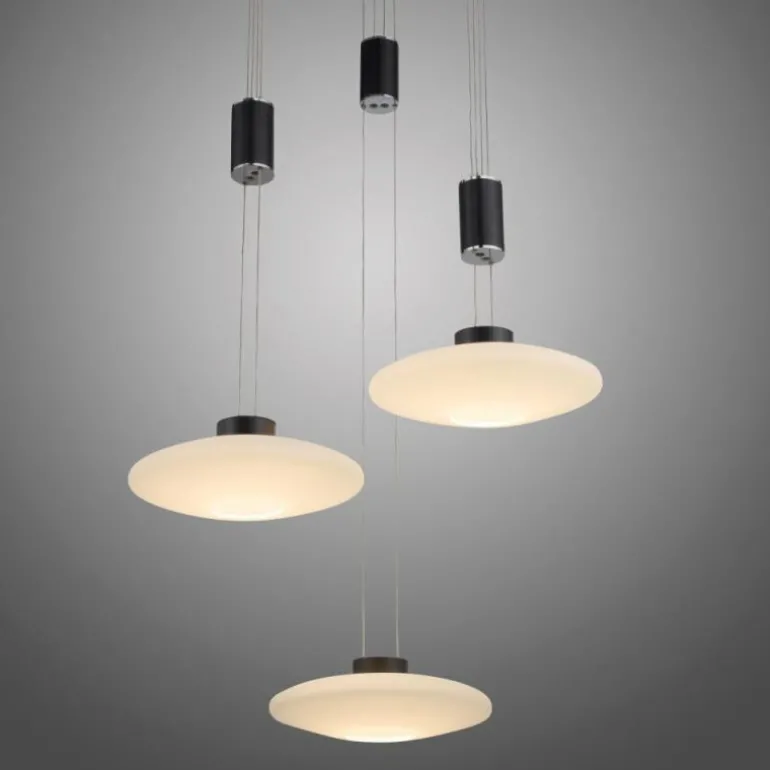 Suspension Paul Neuhaus LAUTADA LED Noir, 3 lumières