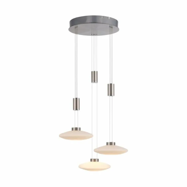Suspension Paul Neuhaus LAUTADA LED Acier brossé, 3 lumières