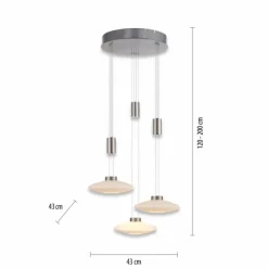 Suspension Paul Neuhaus LAUTADA LED Acier brossé, 3 lumières