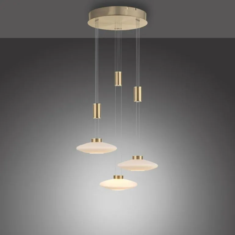 Suspension Paul Neuhaus LAUTADA LED Laiton, 3 lumières