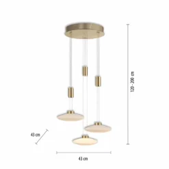 Suspension Paul Neuhaus LAUTADA LED Laiton, 3 lumières