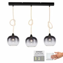 Suspension Paul Neuhaus LUMA Noir, 3 lumières