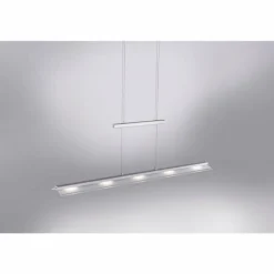 Suspension Paul Neuhaus NELE LED Acier inoxydable, 5 lumières