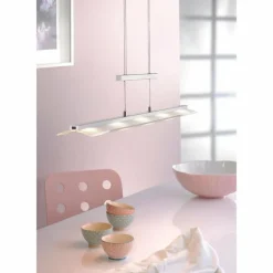 Suspension Paul Neuhaus NELE LED Acier inoxydable, 5 lumières