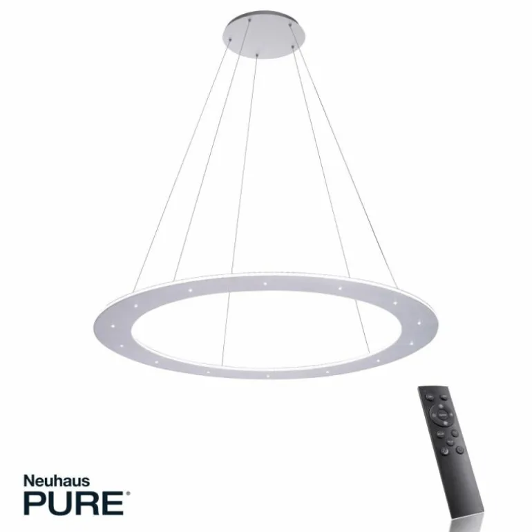Suspension Paul Neuhaus PURE-COSMO LED Aluminium, 25 lumières, Télécommandes