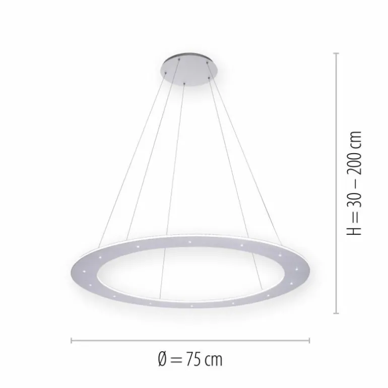Suspension Paul Neuhaus PURE-COSMO LED Aluminium, 25 lumières, Télécommandes