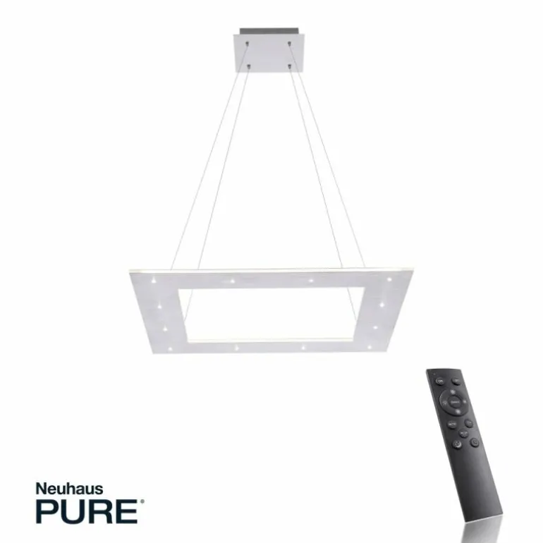 Suspension Paul Neuhaus PURE-COSMO LED Aluminium, 21 lumières, Télécommandes