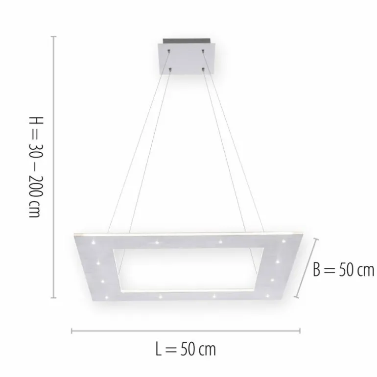 Suspension Paul Neuhaus PURE-COSMO LED Aluminium, 21 lumières, Télécommandes