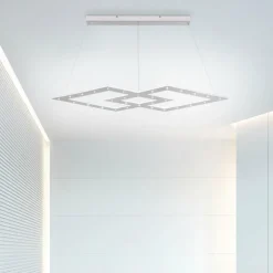 Suspension Paul Neuhaus PURE-COSMO LED Aluminium, 44 lumières, Télécommandes