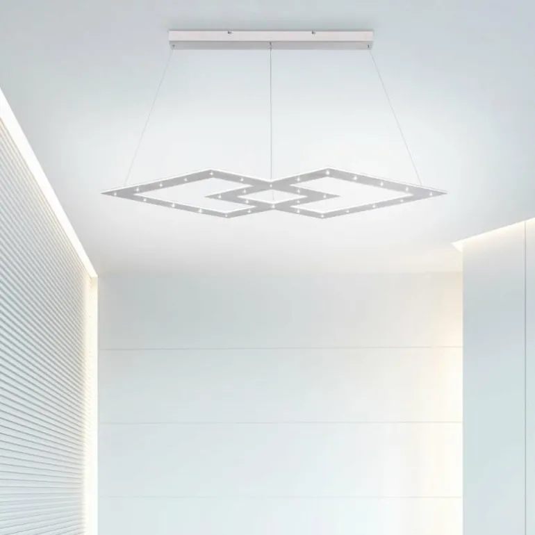 Suspension Paul Neuhaus PURE-COSMO LED Aluminium, 44 lumières, Télécommandes