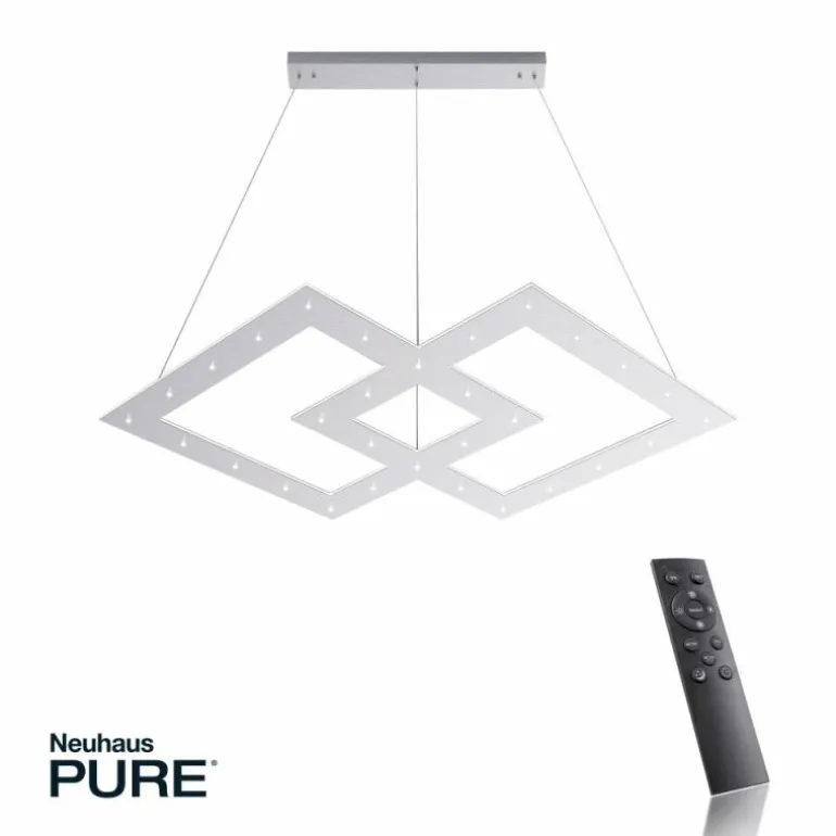 Suspension Paul Neuhaus PURE-COSMO LED Aluminium, 44 lumières, Télécommandes