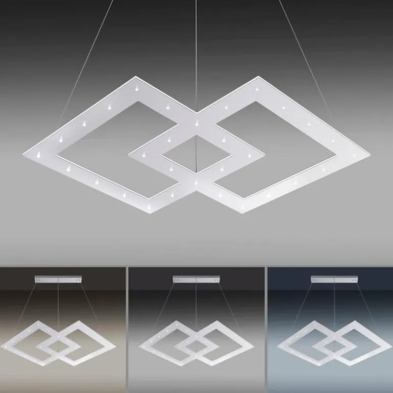 Suspension Paul Neuhaus PURE-COSMO LED Aluminium, 44 lumières, Télécommandes