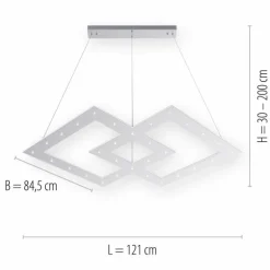 Suspension Paul Neuhaus PURE-COSMO LED Aluminium, 44 lumières, Télécommandes