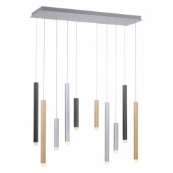 Suspension Paul Neuhaus PURE-GEMIN LED Aluminium, Noir, 10 lumières