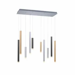 Suspension Paul Neuhaus PURE-GEMIN LED Aluminium, Noir, 10 lumières
