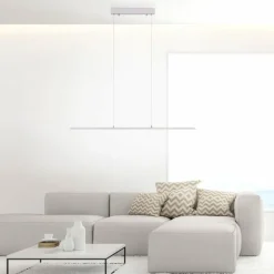 Suspension Paul Neuhaus PURE-LITE LED Acier inoxydable, 1 lumière