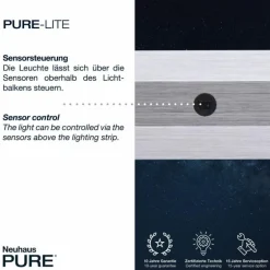 Suspension Paul Neuhaus PURE-LITE LED Acier inoxydable, 1 lumière