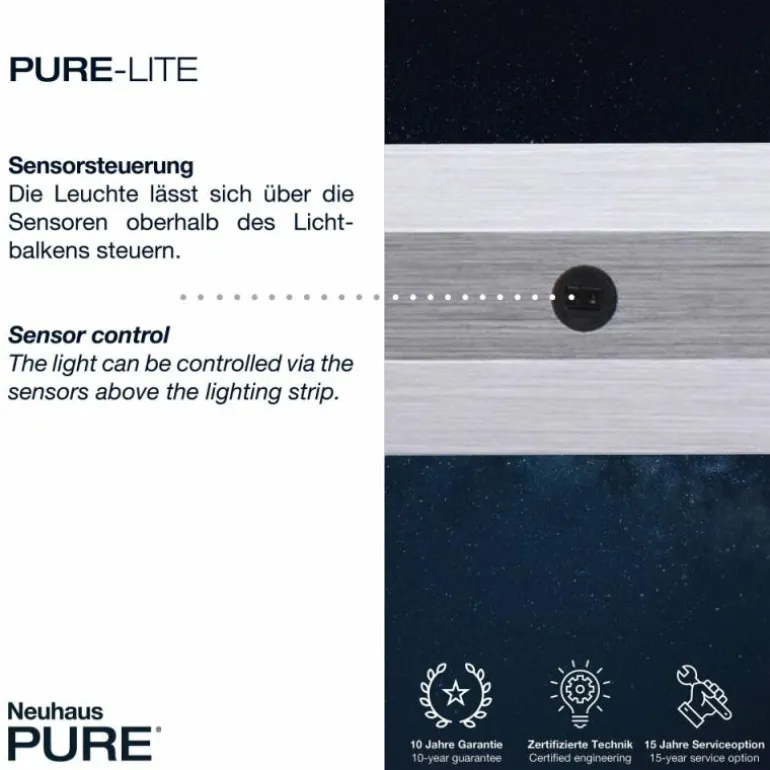 Suspension Paul Neuhaus PURE-LITE LED Acier inoxydable, 1 lumière