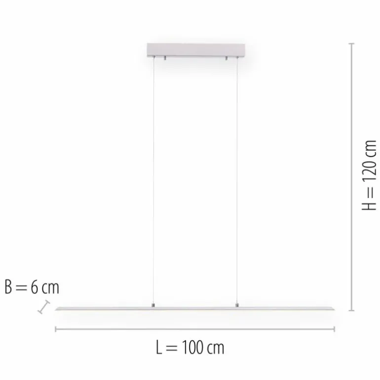 Suspension Paul Neuhaus PURE-LITE LED Acier inoxydable, 1 lumière