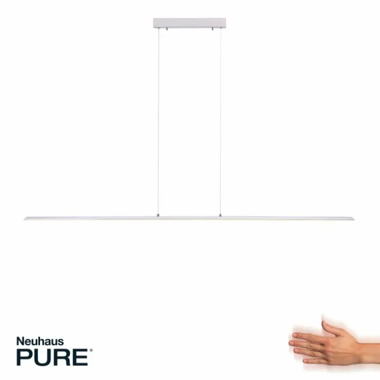 Suspension Paul Neuhaus PURE-LITE LED Acier inoxydable, 1 lumière
