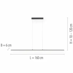 Suspension Paul Neuhaus PURE-LITE LED Anthracite, 1 lumière