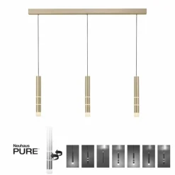 Suspension Paul Neuhaus PURE-VEGA LED Laiton, 9 lumières