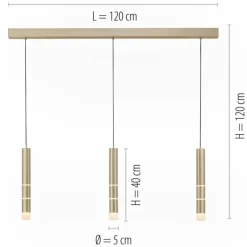 Suspension Paul Neuhaus PURE-VEGA LED Laiton, 9 lumières