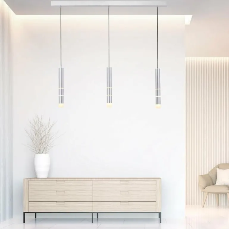 Suspension Paul Neuhaus PURE-VEGA LED Aluminium, 3 lumières