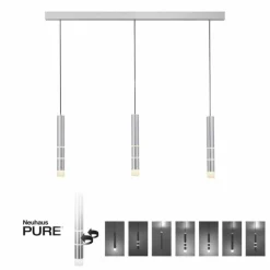 Suspension Paul Neuhaus PURE-VEGA LED Aluminium, 3 lumières