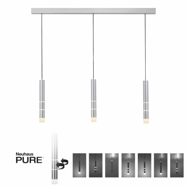 Suspension Paul Neuhaus PURE-VEGA LED Aluminium, 3 lumières