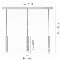 Suspension Paul Neuhaus PURE-VEGA LED Aluminium, 3 lumières