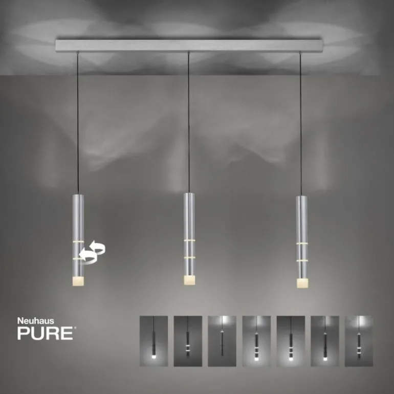 Suspension Paul Neuhaus PURE-VEGA LED Aluminium, 3 lumières