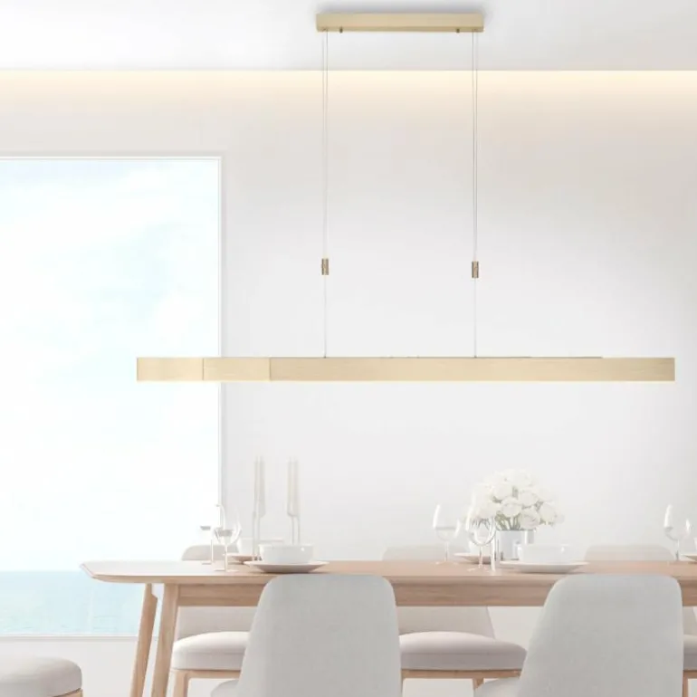 Suspension Paul Neuhaus PURE-MOTO LED Laiton, 3 lumières, Télécommandes