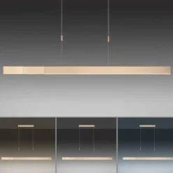 Suspension Paul Neuhaus PURE-MOTO LED Laiton, 3 lumières, Télécommandes