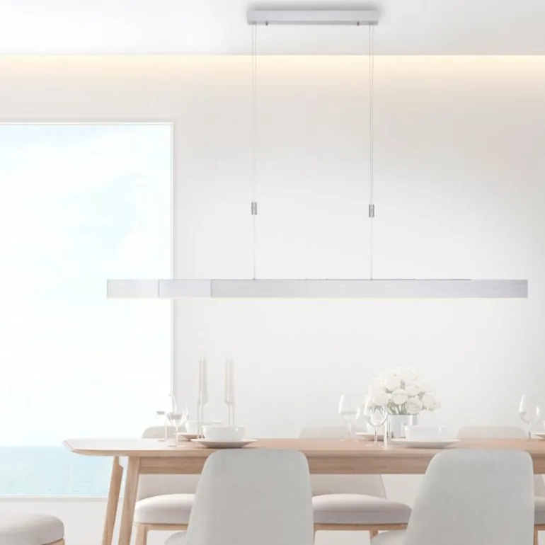 Suspension Paul Neuhaus PURE-MOTO LED Aluminium, 3 lumières, Télécommandes