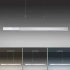 Suspension Paul Neuhaus PURE-MOTO LED Aluminium, 3 lumières, Télécommandes