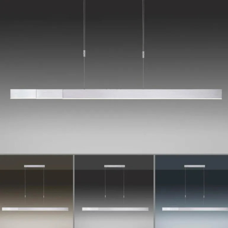 Suspension Paul Neuhaus PURE-MOTO LED Aluminium, 3 lumières, Télécommandes