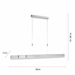 Suspension Paul Neuhaus PURE-MOTO LED Aluminium, 3 lumières, Télécommandes